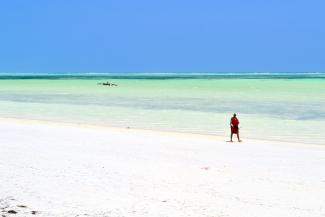 A beautiful beach in Zanzibar. View of indian ocean