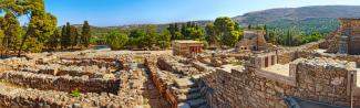 Ruins of Ancient Knossos Palace at Crete island, Greece